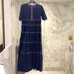 Staud Navy Cotton Poplin Maxi dress (small) - hemmed but never worn!